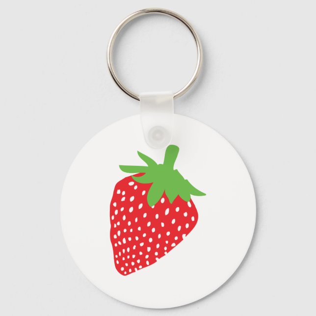 red strawberry icon key ring (Front)