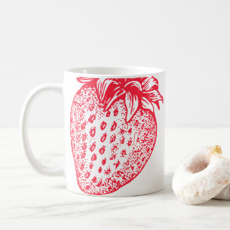 Red Strawberry Illustration Mug