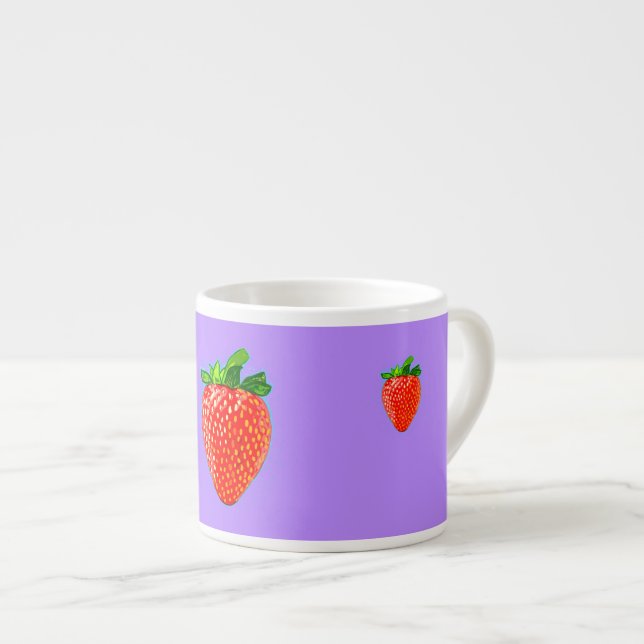 Red Strawberry in Pop Art Style  Espresso Cup (Front Right)