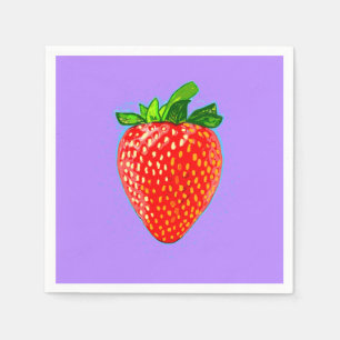 Red Strawberry in Pop Art Style Napkin