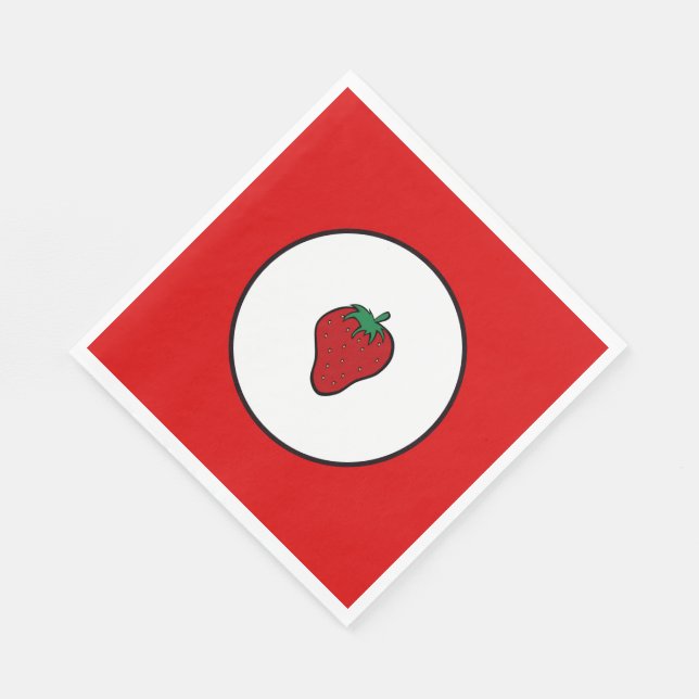 Red Strawberry Napkin (Corner)