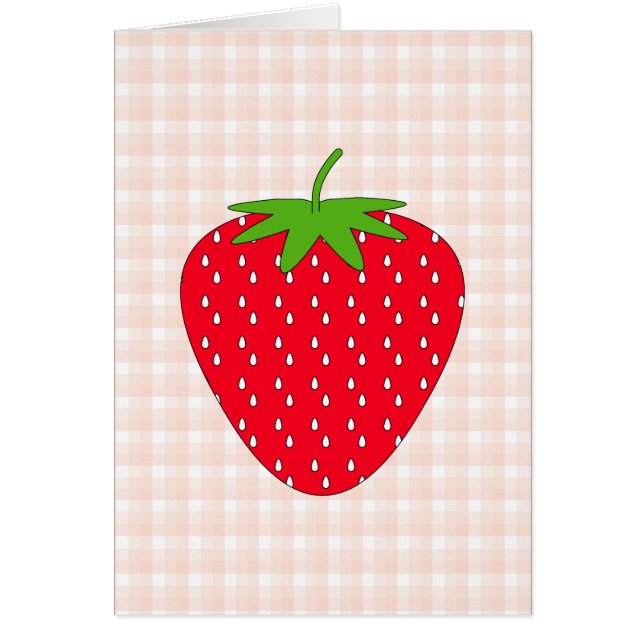 Red Strawberry on Gingham Check. (Front)