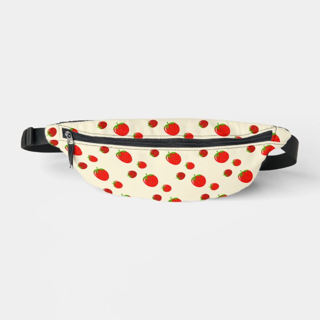 Red strawberry on pink bum bags (Front)