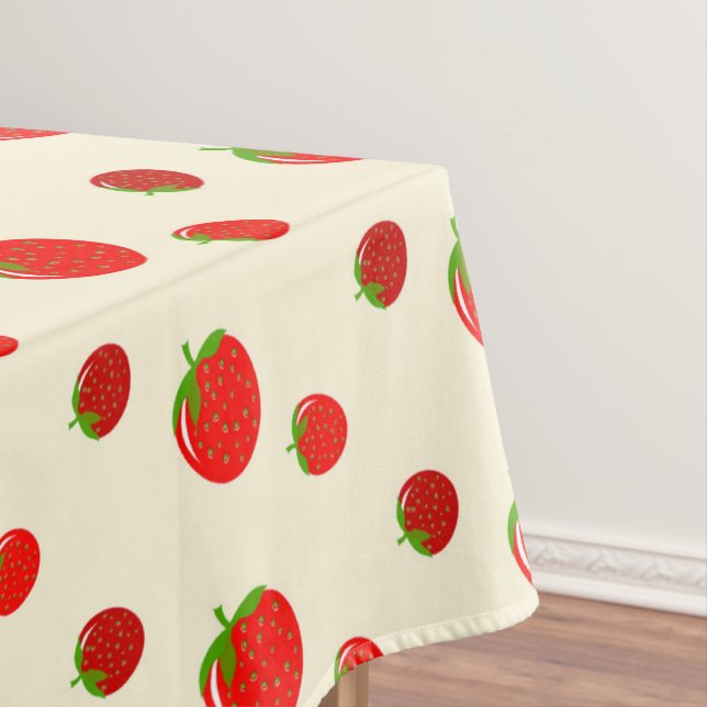 Red strawberry on pink tablecloth (In Situ)
