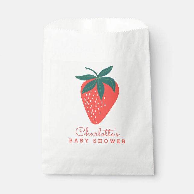 Red Strawberry Party or Shower Favour Bag (Front)
