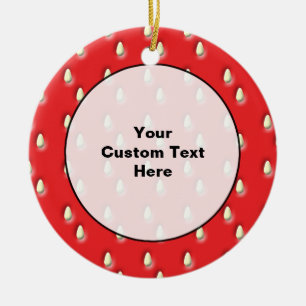 Red Strawberry Pattern. Ceramic Tree Decoration