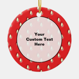Red Strawberry Pattern. Ceramic Tree Decoration