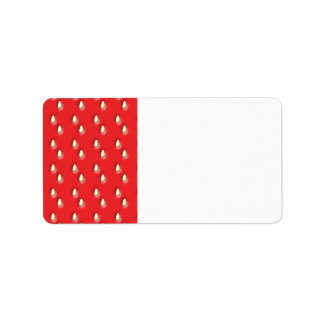 Red Strawberry Pattern. Label