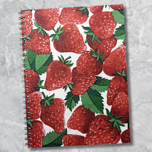 Red Strawberry Pattern Notebook
