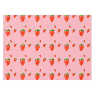 Red Strawberry Pattern Pink Party  Tablecloth