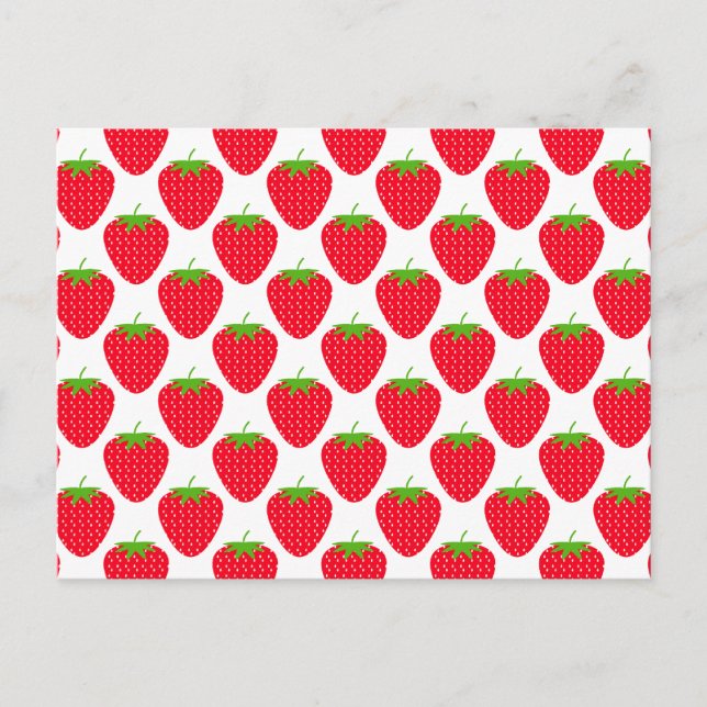 Red Strawberry Pattern. Postcard (Front)