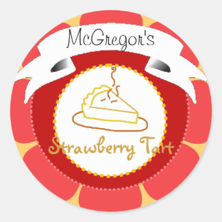 Red strawberry pie label