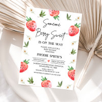 Red Strawberry Someone Berry Sweet Baby Shower