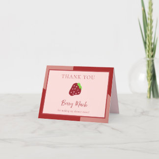 Red Strawberry Thank You Card Berry Thank You