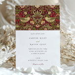 Red Strawberry Thief Wedding Invitation<br><div class="desc">This stunning wedding invitation features the intricate and beloved 'Strawberry Thief' pattern by William Morris, renowned for his influential designs during the Arts and Crafts movement. The rich tapestry of flora and fauna in deep reds, earthy greens, and warm browns creates a romantic and luxurious feel, perfect for inviting guests...</div>