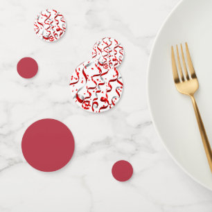 Red Streamers 50th Birthday Party Confetti