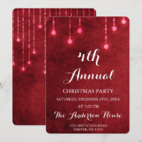 Red String Light Annual Christmas Party Invitation
