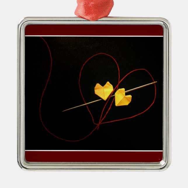 Red String of Fate Metal Tree Decoration (Front)