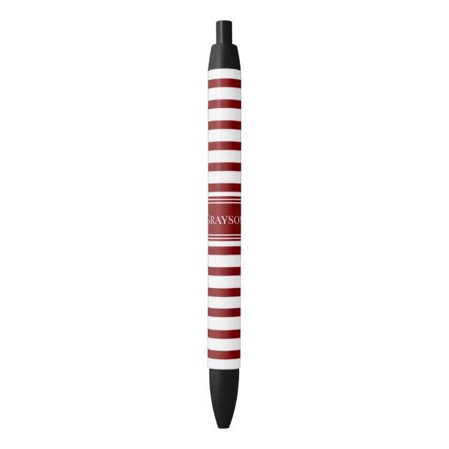 Red Stripe Black Ink Pen (Front Vertical)