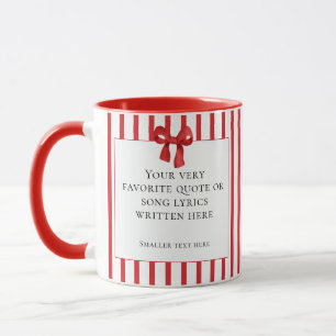 Red Stripe Bow Coffee Mug