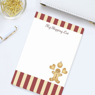 Red Stripe Christmas Cookie Cute Gingerbread Man Post-it Notes