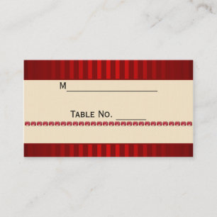 Red Stripe Ivory Band with Row Rubies Place Card