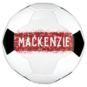 Red Stripe Monogram Name Personalised Football