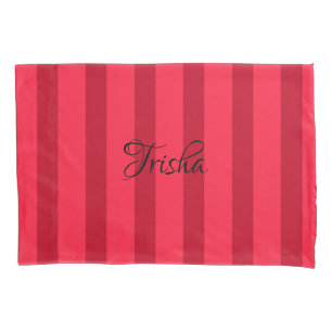 Red Stripe Pillow Case - Add Name HAMbyWG