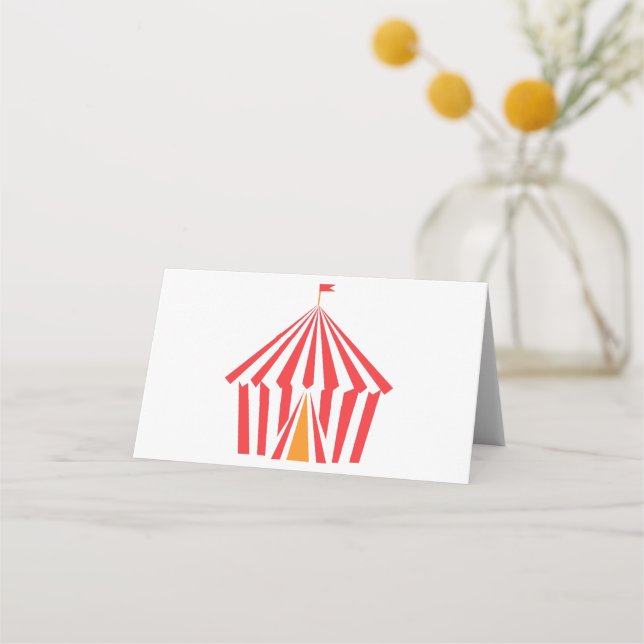 Red Stripe Tent Place Card (Front)