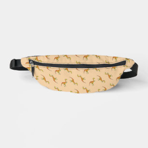 Red stripe yellow dinosaurs bum bags