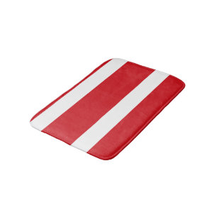 Red striped bath mat
