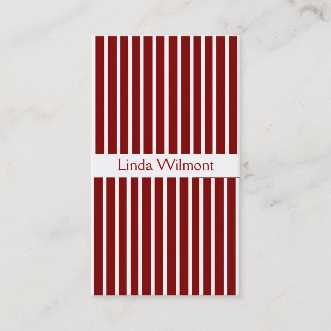 Red Striped Business Card (Front)