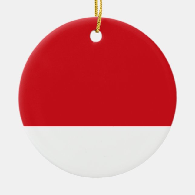 Red striped ceramic tree decoration (Front)