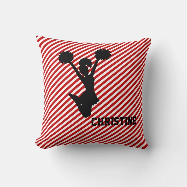 Red Striped Cheerleader Pillow (Front)