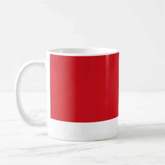 Red striped coffee mug (Left)