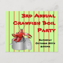 Red Striped Crawfish Boil Party Custom Annual Year
