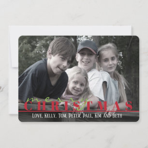 Red striped Double Sided Photo Card