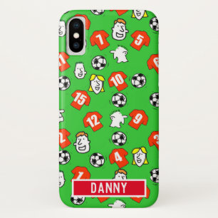 Red Striped Football Shirts. iPhone X Case