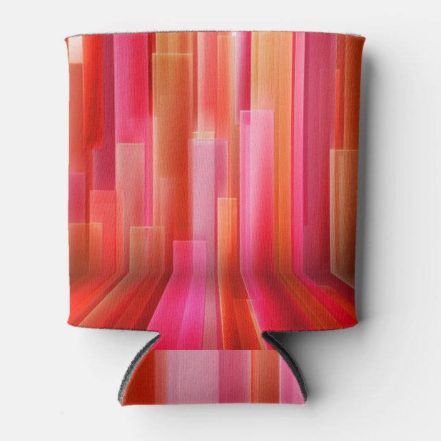 Red striped interior design texture. can cooler (Front)