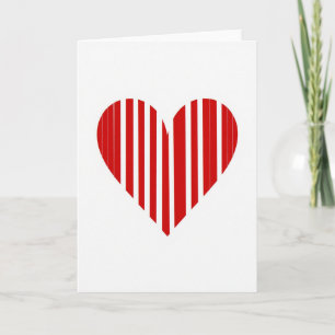 Red Striped Love Heart Card