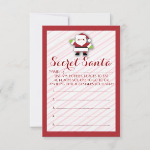 Red striped Secret Santa customisable ballots