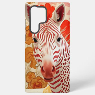 Red Striped Zebra Collage Art - Fun and Colourful Samsung Galaxy Case