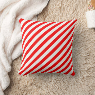 Red Stripes - Add 2nd Color Throw Pillow