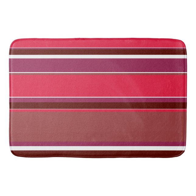 Red stripes bath mat (Front)