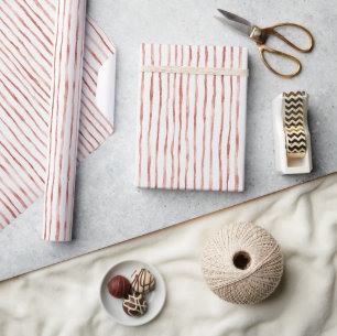 Red Stripes Birthday Wrapping Paper