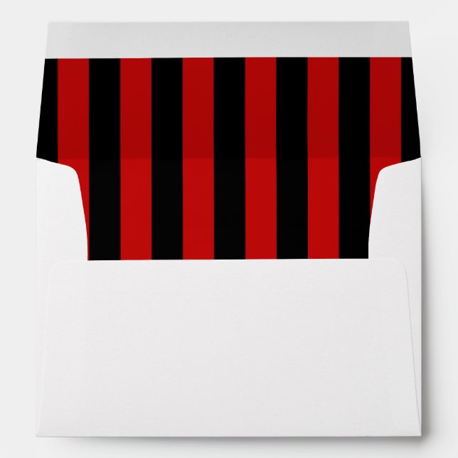 Red Stripes, Black Stripes, Striped Pattern, Lines Envelopes (Back (Bottom))