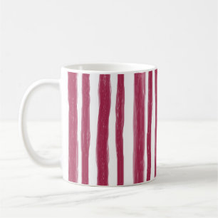 Red Stripes Bordeaux  Coffee Mug