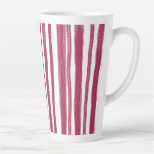 Red Stripes Bordeaux  Latte Mug