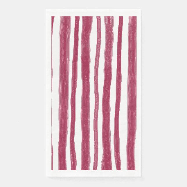 Red Stripes Bordeaux  Napkin (Front)