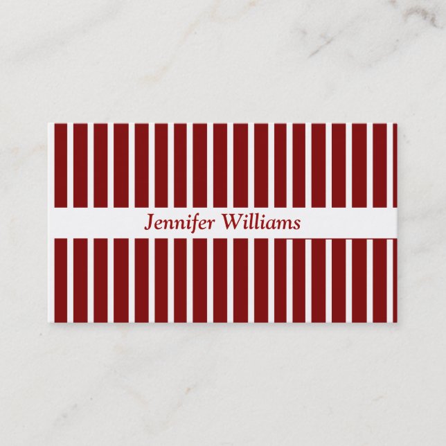 Red Stripes Business Card (Front)
